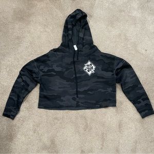 Mattie Rogers Cropped Black Hoodie